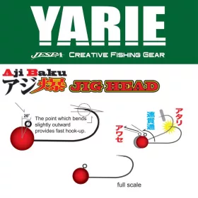 Yarie 645 Ajibaku Red 8 1,0gr Jig Glava 4kom