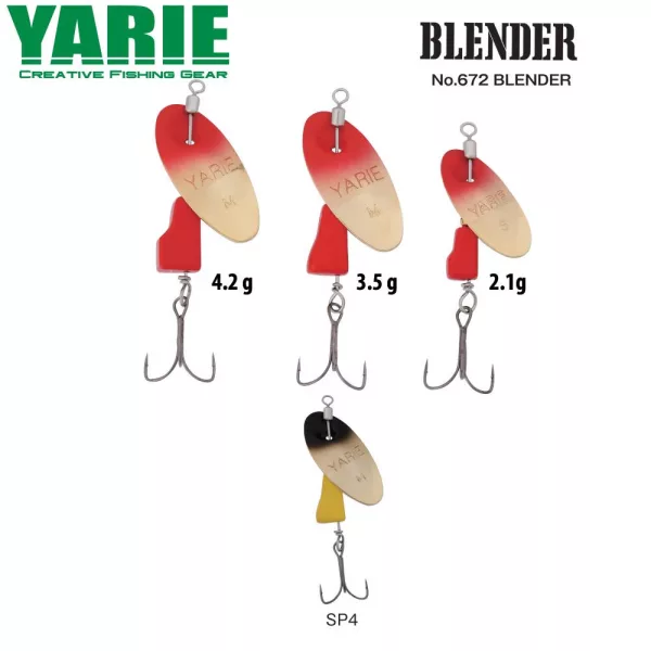 Yarie 672 Blender 2,1gr SP4 Black/Yellow Rotirajući mamac