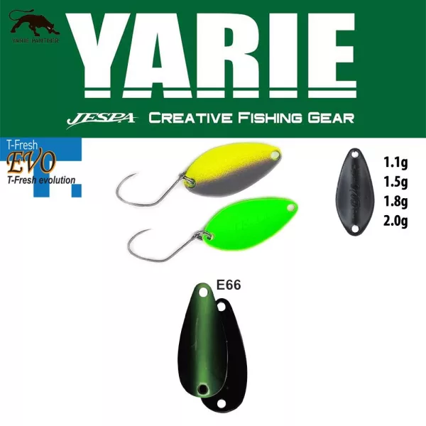 Yarie 710T T-Fresh Evo 2,0gr E66 Fits Green Trolling Spoon