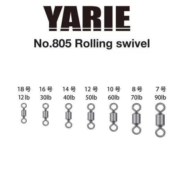 Yarie 805 Rolling Swivel Black 40lb 14 Virbla 18kom