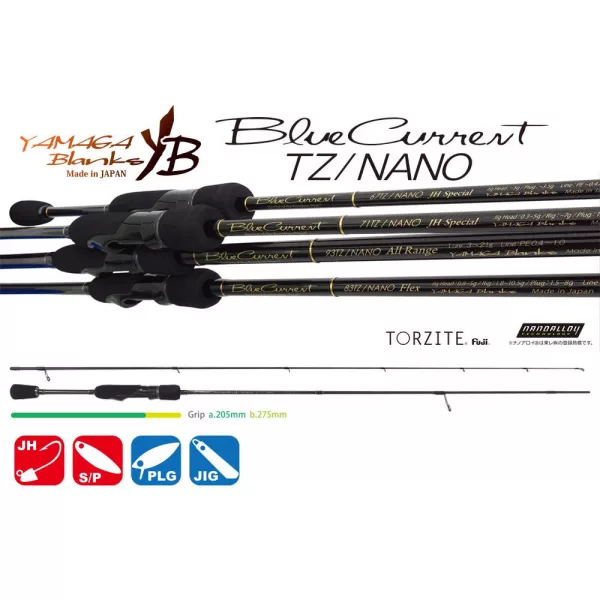 Yamaga Blanks Blue Current 62TZ Nano 1,88m 3gr 2-dijelni štap za varaličarenje