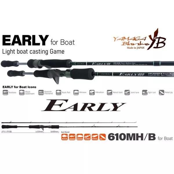 Yamaga Blanks Early Boat 610MH/B Baitcast 2,10m 10-50gr 2-dijelni štap za varaličarenje
