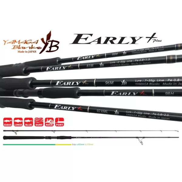 Yamaga Blanks Early+ 98H 2,93m 18-60gr 2-dijelni štap za pecanje