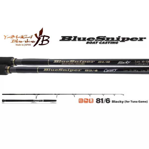 Yamaga Blanks Blue Sniper 81/6 Blacky Tuna 2,48m 30-110gr 2-dijelni štap za spinning