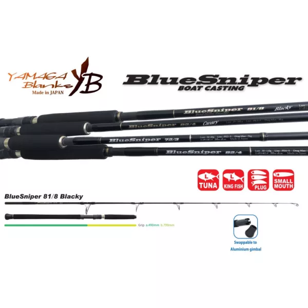 Yamaga Blanks Blue Sniper 81/8 Blacky Tuna 2,48m 45-120gr 2-dijelni štap za spinning