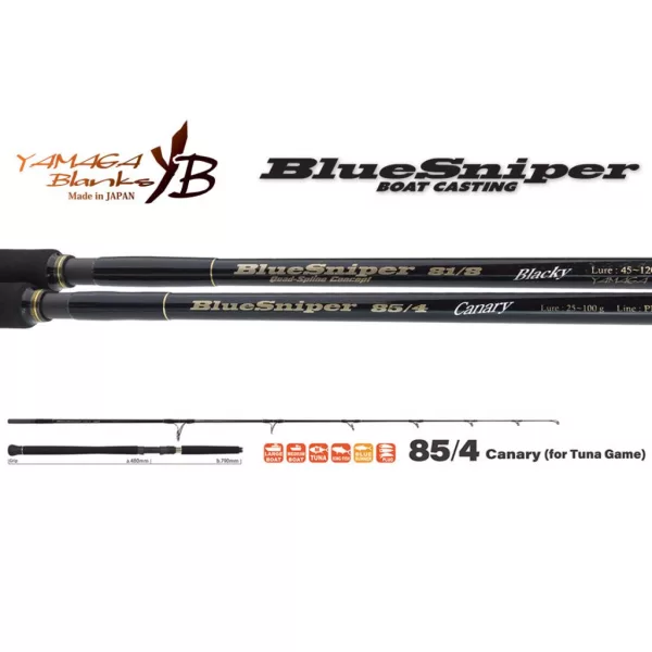 Yamaga Blanks Blue Sniper 85/4 Canary 2,57m 25-100gr 2-dijelni štap za spinning