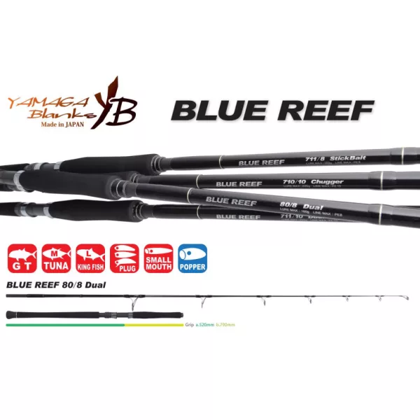 Yamaga Blanks Blue Reef GT 80/8 Dual 2,49m 160gr 2-dijelni štap za predenje